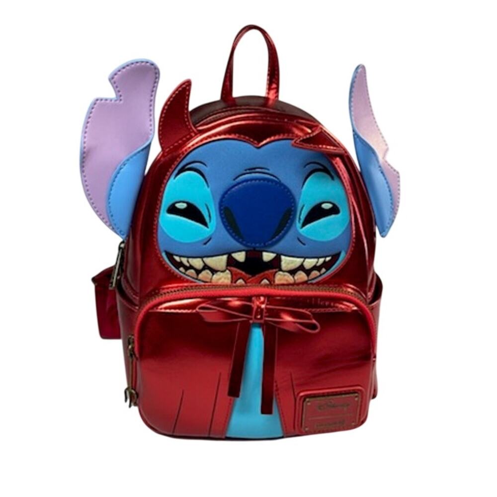 Loungefly Disney Stitch Devil Cosplay Mini Backpack Metallic Red